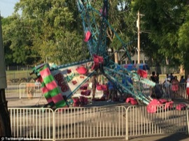 The toppled swing at Beech Bend, Ohio