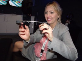 Janine Woodford-Dale of Microgaming demonstrates Google Glass