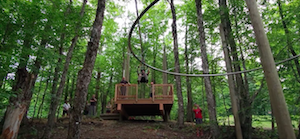 The zipline coaster is the first of its kind in North America