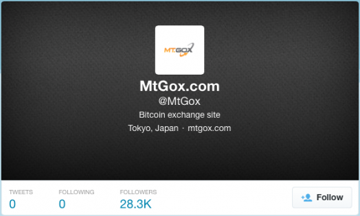 Mt. Gox Twitter account