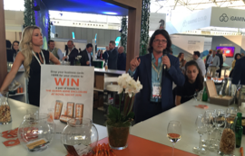 Bit8 CEO Angelo Dalli oversees a prize draw at the B2B cafe