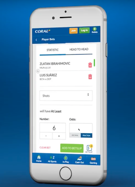 Player Bets at Coral