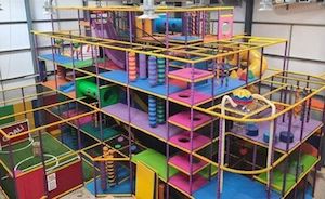 The new five-story play frame at Sunnyside Adventure Play