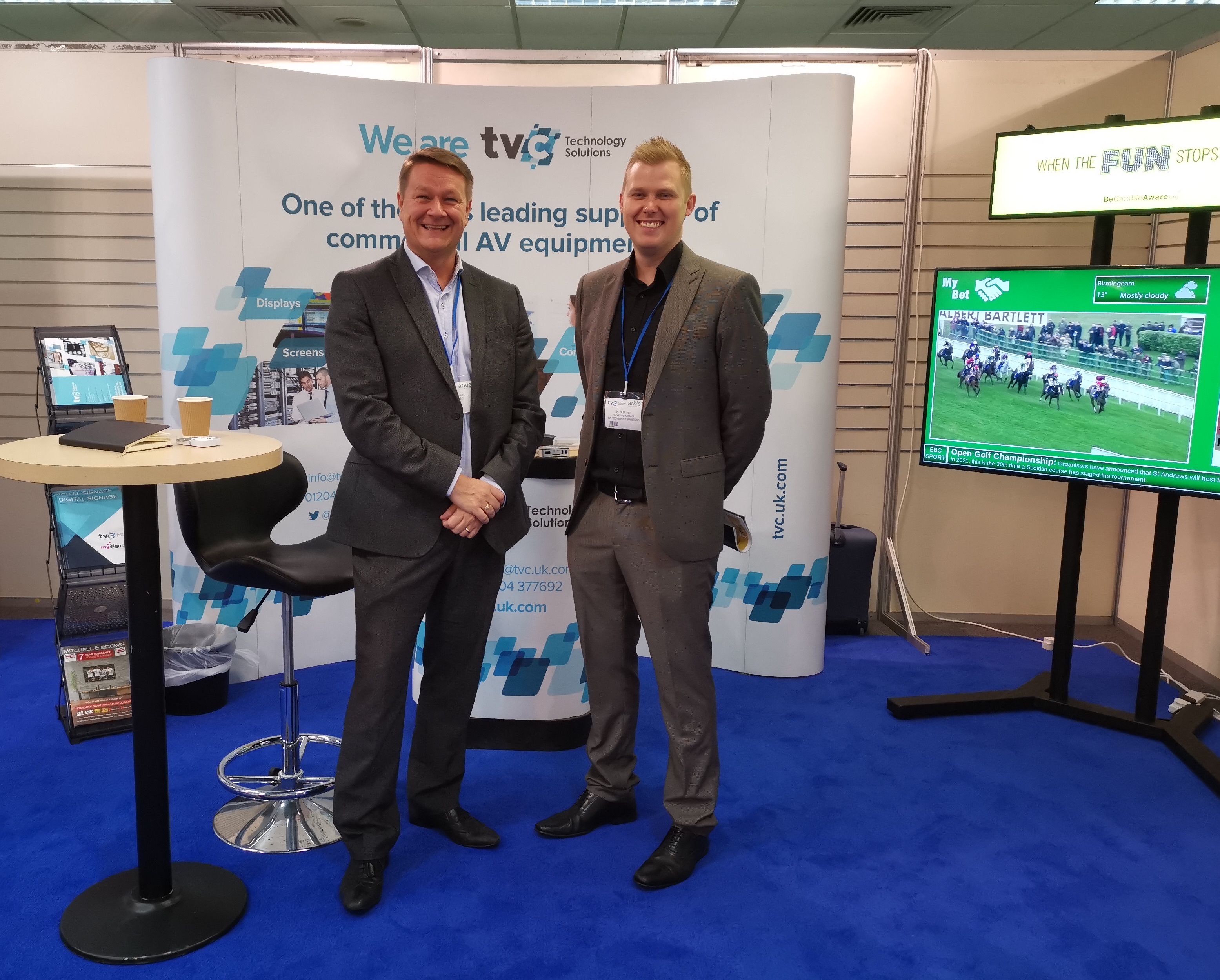 Andy Greaves (left), TVC's head of sales, pictured with colleague Mike Oliver, marketing manager