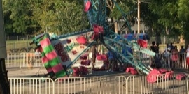 The toppled swing at Beech Bend, Ohio