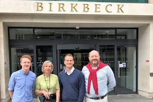 Oliver Graham, Sportradar product manager (left); Catherine Griffiths, BIDA programme and research development manager; Dr Malte Siegle, Sportradar head of university and research programme; Dr Alessandro Provetti, director of BIDA