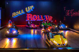 Guests enjoy bumper cars at a Cirque Electriq site in Australia