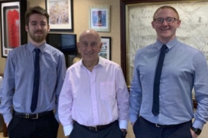 Head of ops Jake Bannister, Betfred founder Fred Done and GGIntel managing director Chris Young