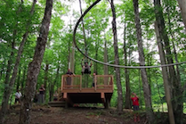 The zipline coaster is the first of its kind in North America