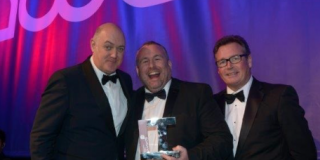 Award-winners from Lockyers pictured with comedian Dara O’Briain, left