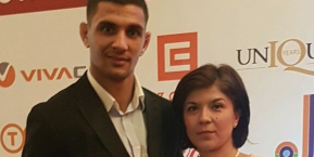 Olympian Ivaylo Ivanov (left) with Eurofootball’s Ekaterina Tonova