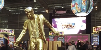 Elvis statue on IGT's stand